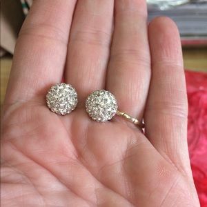Silver Pave stud earrings